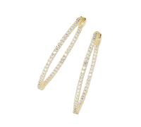 GIORGIO MARTELLO MILANO Klappcreolen mit Zirkonia Steinen, gelb vergoldet, Silber 925, gold gold