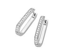 Paar Creolen GIORGIO MARTELLO MILANO "ovale Form, mit Zirkonia, Silber 925" Ohrringe Gr. Silber 925 (Sterlingsilber), silberfarben (silber) Damen Creolen (58210167-0)