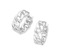 Giorgio Martello Milano Klappcreolen Panzerketten-Optik, Silber 925 Silber, 2 Cm 925 Sterling Silber