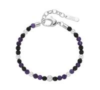 GIORGIO MARTELLO MILANO Armband mit Zirkonia, Steinkugeln und Muschelkern-Perlen, Silber 925, lila lila