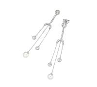 Giorgio Martello Milano - Ohrhänger mit Süßwasser-Perlen und Zirkonia, Silber 925 Ohrringe 1 ct Silber