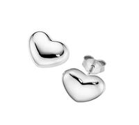 Giorgio Martello Milano Ohrstecker in Herzform, Silber 925