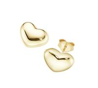 Giorgio Martello Milano Ohrstecker in Herzform, Silber 925 Gold