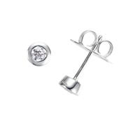 Paar Ohrstecker "mit Zirkonia, Silber 925" Gr. 4, silber, GIORGIO MARTELLO MILANO, Ohrringe, Damen, Ø 3mm, Silber 925 (Sterlingsilber) (19326763-4) silber