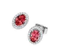 Giorgio Martello Milano - Ohrstecker Ziersteine, Zirkonia weiß, Silber 925 Ohrringe 1 ct Orange