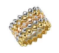 Giorgio Martello Milano Ring Ring 5-teilig mit Zirkonia, tricolor, Silber 925