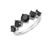 Giorgio Martello Milano Ring Ring mit schwarzem Spinell, Silber 925