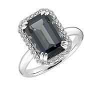 Giorgio Martello Milano Ring mit Zirkonia und grauem Kristallstein, Silber 925 52