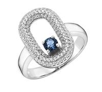 Giorgio Martello Milano Ring Ring mit Zirkonia und Kristallstein, Silber 925