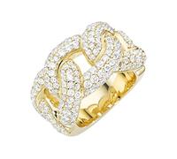 Giorgio Martello Milano Ring Ring Panzerketten-Optik, Zirkonia, vergoldet, Silber 925