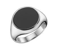 Giorgio Martello Milano Ring Ring Siegelring mit schwarzem Achat, Silber 925