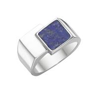 Silberring "Siegelring mit blauer Lapis-Einlage, Silber 925" Gr. 66, blau, GIORGIO MARTELLO MILANO, Fingerringe, Herren, 66, Silber 925 (Sterlingsilber), Silberring (61910949-66) blau