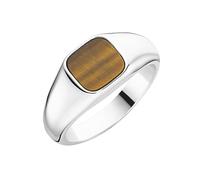 Giorgio Martello Milano Ring Siegelring Mit Tigerauge, Silber 925 Braun, 64 925 Sterling Silber