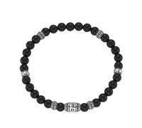 Armband GIORGIO MARTELLO MILANO "schwarzer Achat, Tigerauge oder synth. Türkis, Silber 925" Armbänder Gr. 20 cm, Silber 925 (Sterlingsilber), schwarz Herren Armbänder (22566252-0)