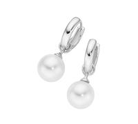 Paar Creolen GIORGIO MARTELLO MILANO "Behang schwarze Achat-Kugeln oder weiße Perlen, Silber 925" Ohrringe Gr. Silber 925 (Sterlingsilber), weiß Herren Ohrringe (13380213-0)