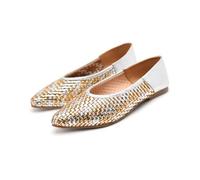 GIOSEPPO Ballerinas aus geflochtenem Leder Hersey, Silber, 38 EU