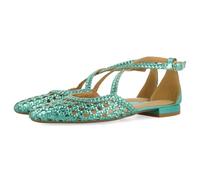 GIOSEPPO Ballerinas aus Leder mit Flechtmuster von Leskovic, aquamarin, 41 EU