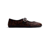 GIOSEPPO Barefoot Ballerina aus Leder mit Leopardendruck. Topper-System. Verstellbarer Klettverschluss. Sorgt für einen natürlichen Lauf. Herausnehmbare Einlegesohle. Dünne, flexible und leichte Sohle