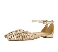 GIOSEPPO Bingham Ballerinas aus geflochtenem Leder, Platinfarben, 39 EU