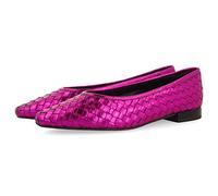 GIOSEPPO Bronzefarbene Ballerinas aus geflochtenem Leder für Damen aus Eisgarn, Fuchsia, 38 EU
