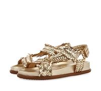 GIOSEPPO Damen-Sandalen aus Leder, Bio-Typ mit geflochtenen Riemen, gold, 37 EU