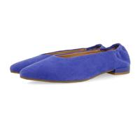 GIOSEPPO GAGEAC Damen Ballerinas aus Leder mit feiner Spitze und gerafftem Absatz, blau, 36 EU
