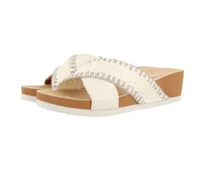 GIOSEPPO Geflochtene Sandalen mit Keilabsatz Oma, weiß, 39 EU