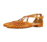 GIOSEPPO LESKOVIC Ballerinas aus Leder mit geflochtenen Schnüren, orange, 36 EU