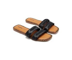 GIOSEPPO PERHAM geflochtene Ledersandalen, Schwarz, 41 EU