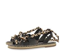 GIOSEPPO Sandalen aus Leder, Espadrilles, geflochten, für Damen, Schwarz, 37 EU