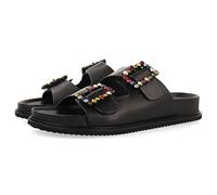 GIOSEPPO Schwarze Bio-Sandalen mit Schnallen mit mehrfarbigen Kristallen für Damen, koronadal, Schwarz, 36 EU