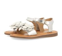 GIOSEPPO SHEGAN Bunte Ledersandalen mit Blumenverzierung für Mädchen und Jungen, silber, 31 EU