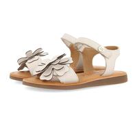 GIOSEPPO TAKILMA Gelbe Sandalen aus Leder mit Blumenverzierung für Mädchen und Jungen, weiß, 29 EU