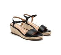 GIOSEPPO YALAHA Damen Espadrilles Keilabsatz Sandalen Schwarz 35 EU, Schwarz, 35 EU