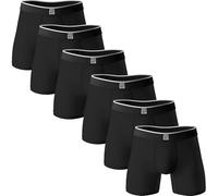 Giovici Boxershorts Herren aus Bambus Viskose, atmungsaktiv, Anti-scheuern, samtweich, kein Aufrollen - Unterhosen Männer im Multipack (6er Pack, Schwarz, XXL)