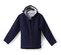 gipfelsport Walkjacke aus 100% Schurwolle - Wolljacke für Kinder, Baby | Merino Wollwalk Jacke mit Reißverschluss aus Wollfleece, Merinowolle | Navy, 98/104