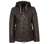 Gipsy by Mauritius - Damen Lederjacke Kapuze Lammnappa kastanie : XS