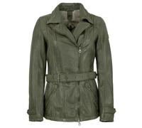Gipsy - Damen Echtleder Lederjacke Gürtel Lammnappa Jade grün Größe S