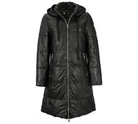 Gipsy - Damen Echtleder Ledermantel Steppmantel Lammnappa schwarz Bio Größe Medium