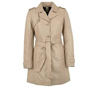 Gipsy - Damen Echtleder Trenchcoat Ledermantel Mantel Lammnappa beige Größe Medium