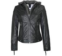 Gipsy - Damen Lederjacke Cacey Kurzjacke Bikerjacke Kapuze Lammnappa schwarz (XL, Schwarz)