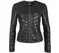 Gipsy Damen Lederjacke GGSuri in black mit Mesh-Einsätzen Schwarz M