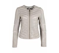 Gipsy Damen Lederjacke GGSuri in silver grey mit Mesh-Einsätzen Grau L/US