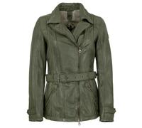 Gipsy - Damen Lederjacke Gürtel Lammnappa jade grün : S