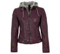Gipsy - Damen Lederjacke Lammnappa Kapuze purple : M