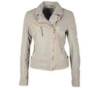 Gipsy Damen Lederjacke PGG LABAGV Reverskragen (M, Light Grey)
