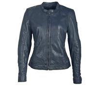 Gipsy GGNidel Lamas Damen Lederjacke im Biker-Look (S, Blau)