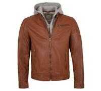 Gipsy - Herren Echtleder Lederjacke Kapuze Lammnappa Whiskey Größe L