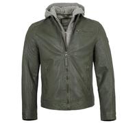 Gipsy - Herren Lederjacke Kapuze Lammnappa Dusty Green Größe XXL