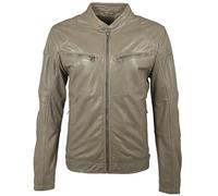 Gipsy Herren Lederjacke Übergangsjacke Malik Stehkragen Echtes Leder (XL, Grau)
